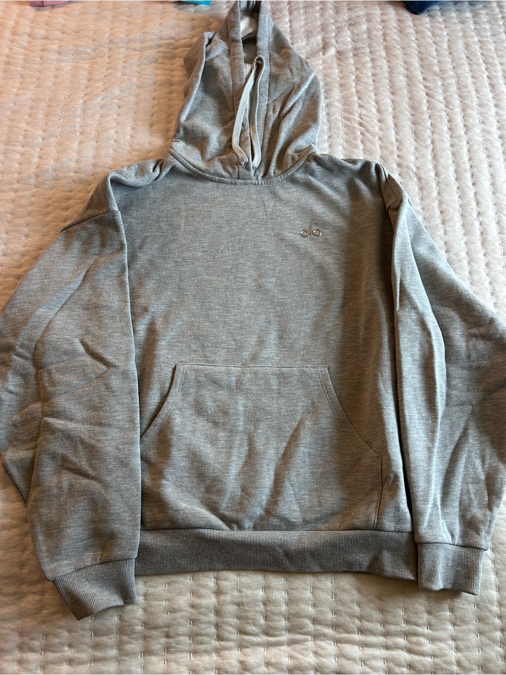 ALO Yoga Women’s Accolade Gray Hooded Pullover Sweatshirt NWOT